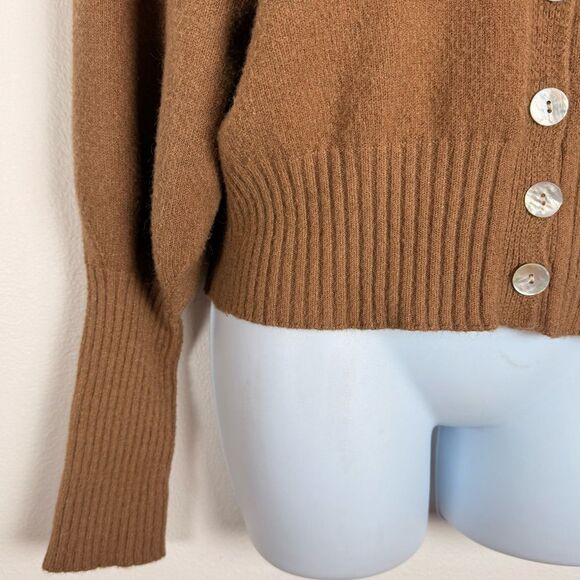 Apparis Italy Stacey Button Up Cardigan Wide Sleeve vegan cashmere Camel Brown - Picture 10 of 16